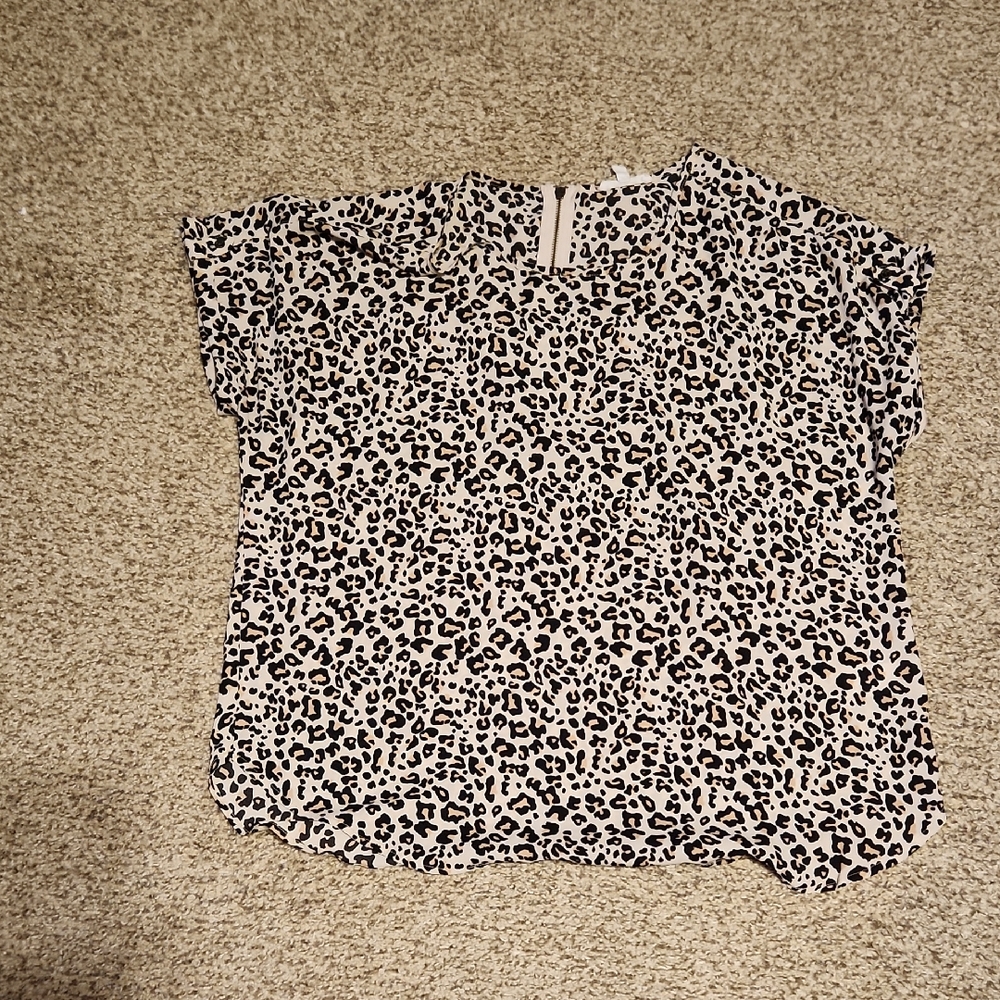 Maurices Black and White Leopard Print Blouse